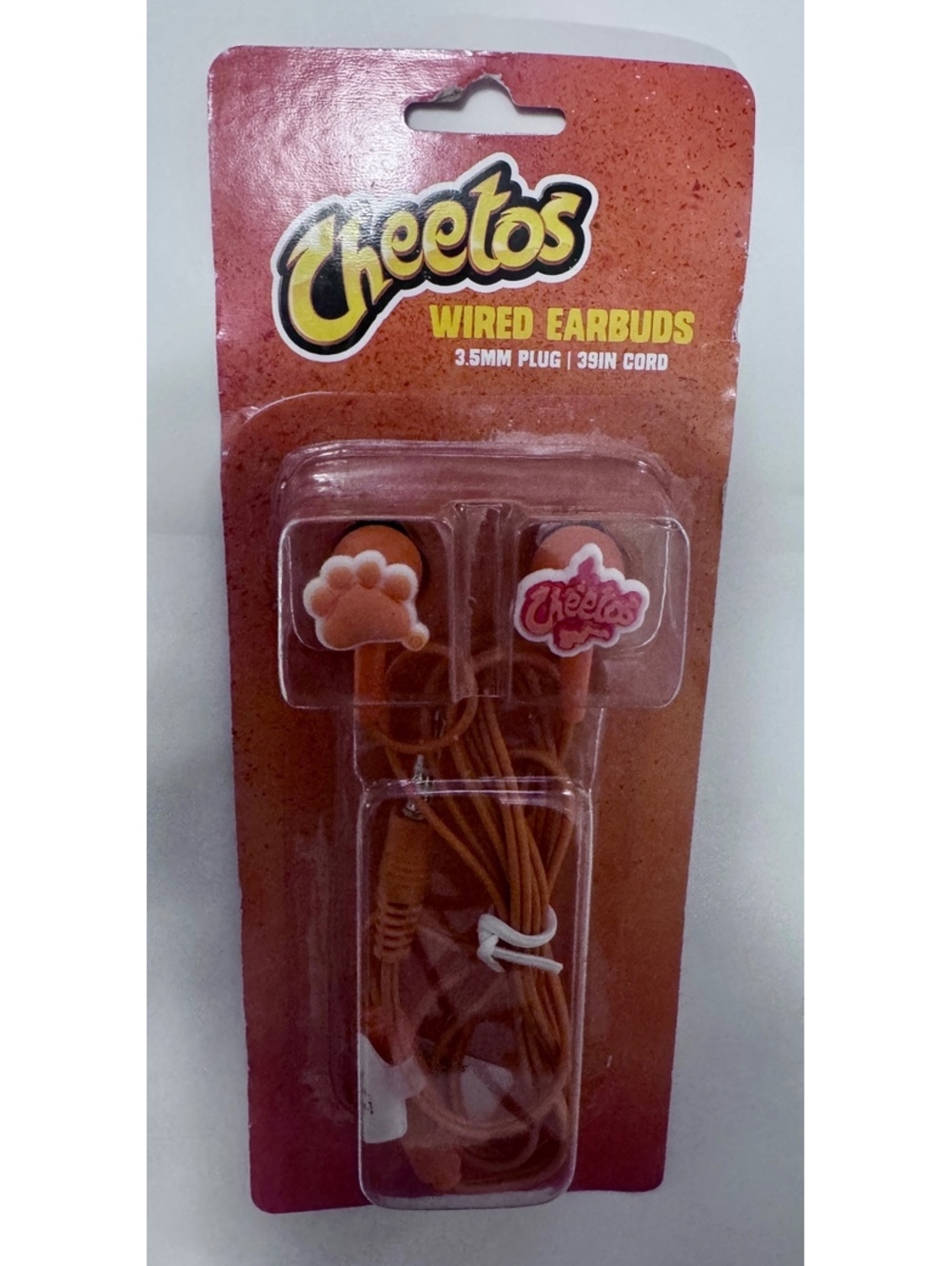 Cheetos Wired Earbuds 3.5mm Plug 39” Cord Novelty Headphones NEW Sealed